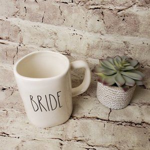 Rae Dunn Bride Mug White Coffee Cup Wedding Gift Bridal Classic Minimalist New